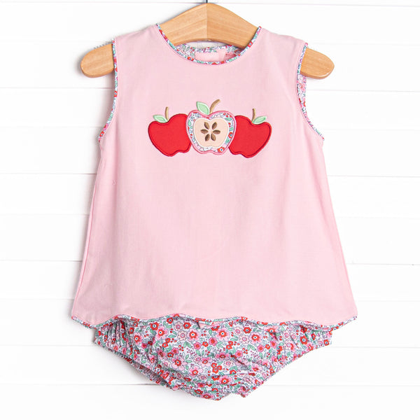 Homework Honeycrisps Applique Diaper Set, Pink
