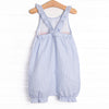 Sandy Shuffle Applique Bubble Romper, Blue