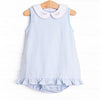 Peter Pan Petals Embroidered Skirted Bubble, Blue