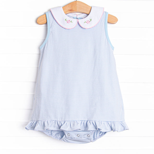 Peter Pan Petals Embroidered Skirted Bubble, Blue
