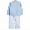 Friday Night Fleece Applique Pant Set, Blue
