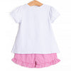 Slow Motion Shuffle Applique Ruffle Short Set, Pink
