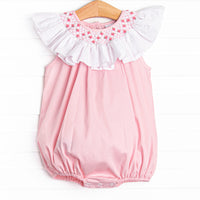 Porcelain Petals Smocked Bubble, Pink