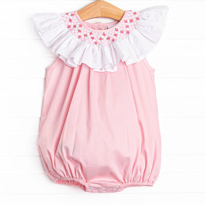 Porcelain Petals Smocked Bubble, Pink