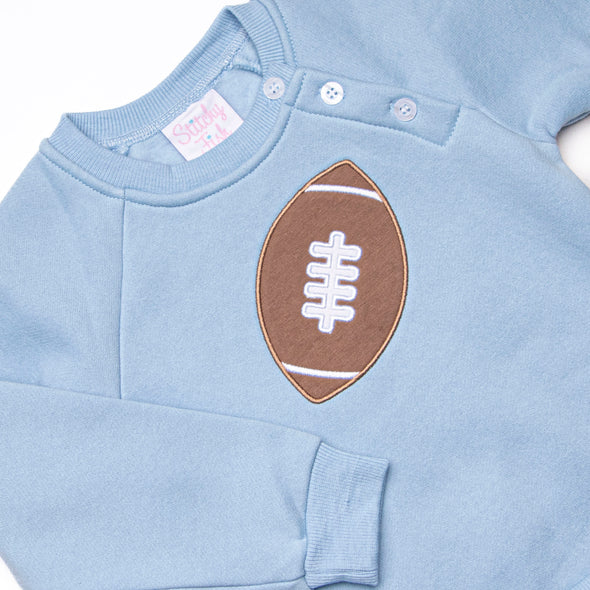 Friday Night Fleece Applique Pant Set, Blue