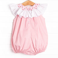 Porcelain Petals Smocked Bubble, Pink