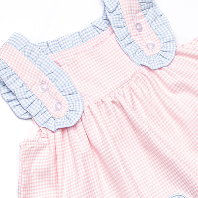 Soft Serve Scoops Applique Ruffle Strap Short Set, Pink