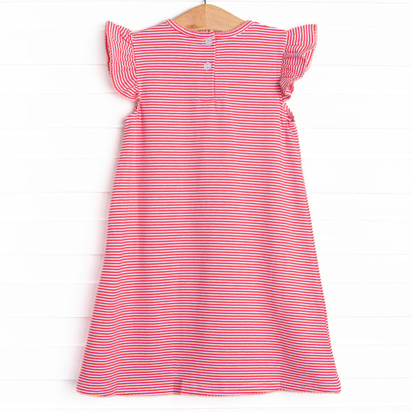 Pocketful of Berries Applique Dress, Red