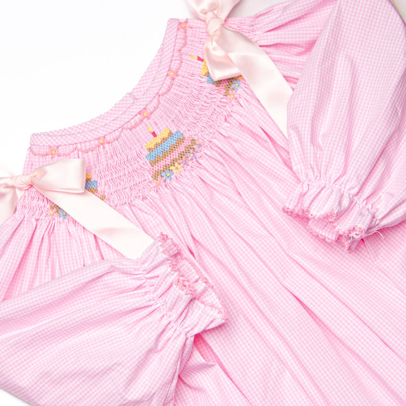 Frosted Up Florals Smocked Bishop Dress, Pink