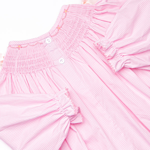Frosted Up Florals Smocked Bishop Dress, Pink