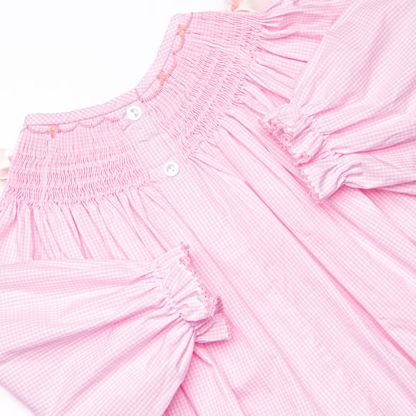 Frosted Up Florals Smocked Bubble, Pink