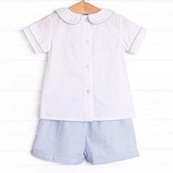Sandy Shuffle Applique Short Set, Blue