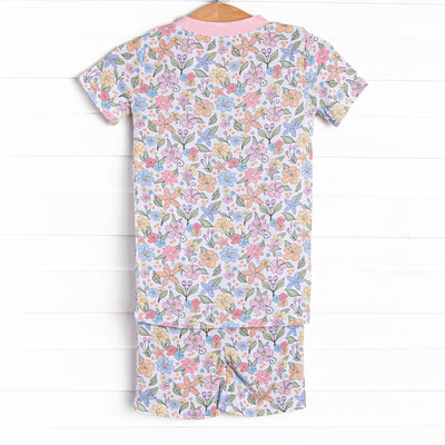 Abundant Blooms Bamboo Pajama Short Set, Pink