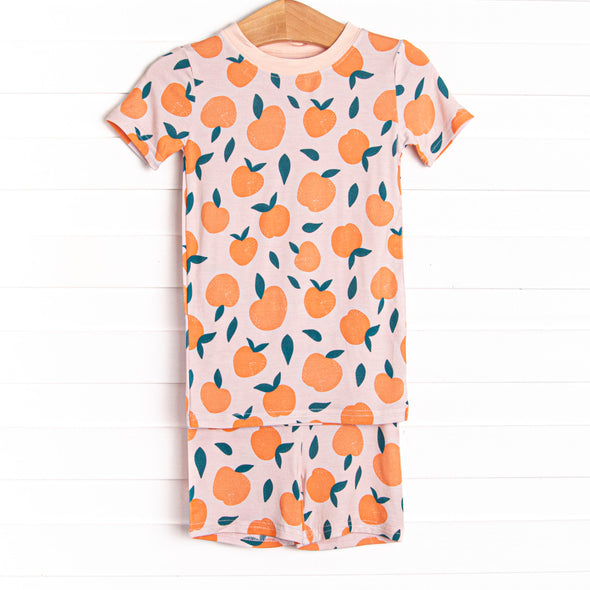 Perfectly Peachy Bamboo Pajama Short Set, Orange