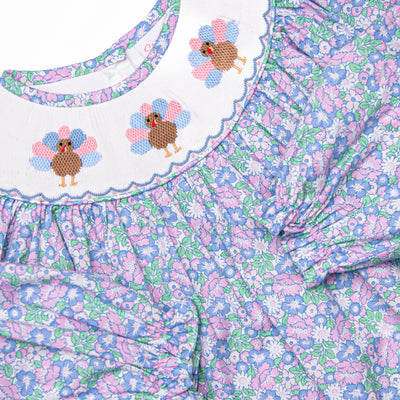 Turkey Thyme Smocked Legging Set, Blue
