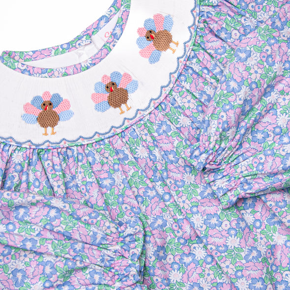 Turkey Thyme Smocked Legging Set, Blue