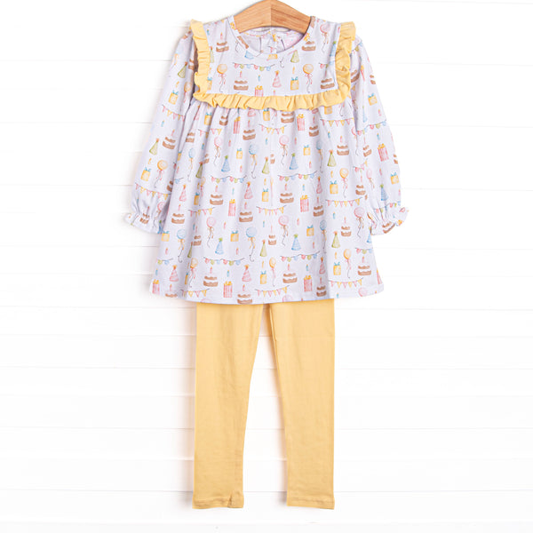 Party's Just Begun Legging Set, Yellow
