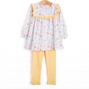 Party's Just Begun Legging Set, Yellow