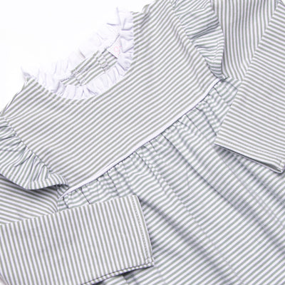 Grace Long Sleeve Bubble, Sage Stripe