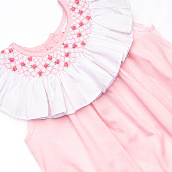 Porcelain Petals Smocked Bubble, Pink