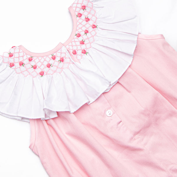 Porcelain Petals Smocked Bubble, Pink