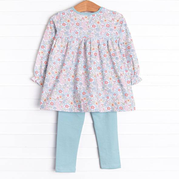 Kaleidoscopic Blossom Legging Set, Blue