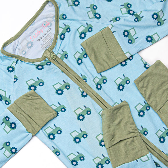 Happy Harvest Bamboo Zippy Pajama, Blue
