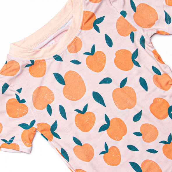 Perfectly Peachy Bamboo Pajama Short Set, Orange