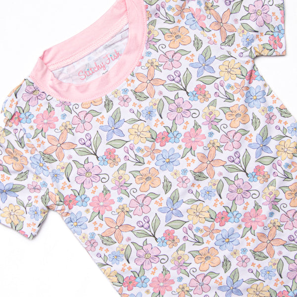 Abundant Blooms Bamboo Pajama Short Set, Pink