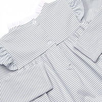 Grace Long Sleeve Bubble, Sage Stripe