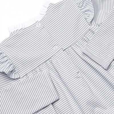 Grace Long Sleeve Bubble, Sage Stripe