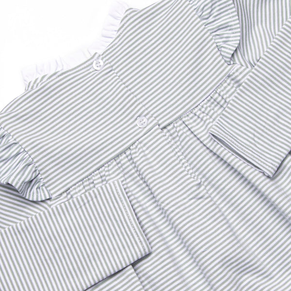 Grace Long Sleeve Bubble, Sage Stripe