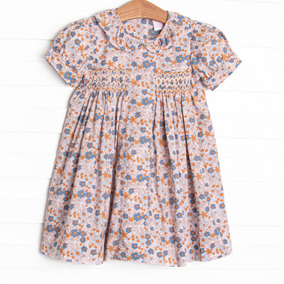 Holiday Harvest Smocked Dress, Brown