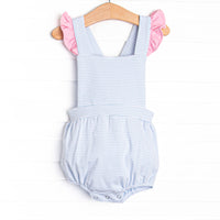 Libby Sunsuit, Pink and Blue Stripe