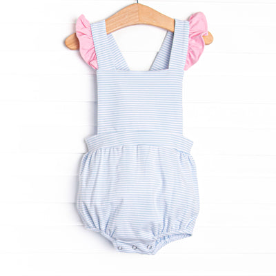 Libby Sunsuit, Pink and Blue Stripe