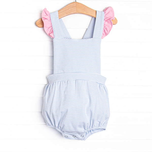 Libby Sunsuit, Pink and Blue Stripe