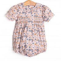 Holiday Harvest Smocked Bubble, Brown