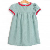 Christmas Keepsake Embroidered Dress, Green