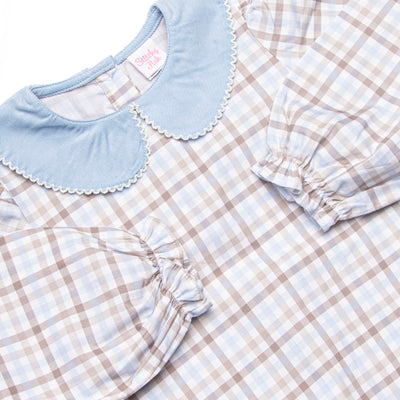 Family Favorites Collared Bubble, Blue Plaid