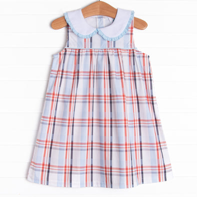 Patriotically Plaid Dress, Blue