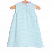Grace Pocket Dress, Purple and Aqua Stripe