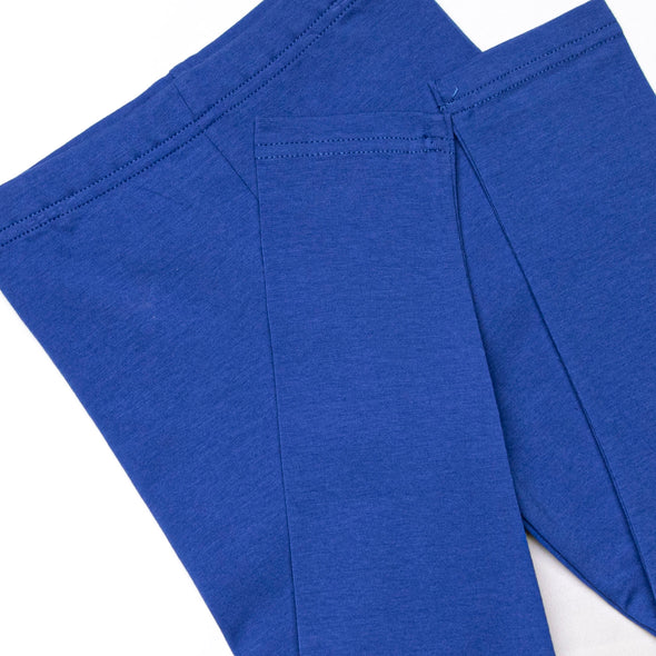 Amelia Flutter Sleeve Legging Set, Royal and Light Blue Stripe