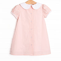 Manger Miracle Embroidered Dress, Pink
