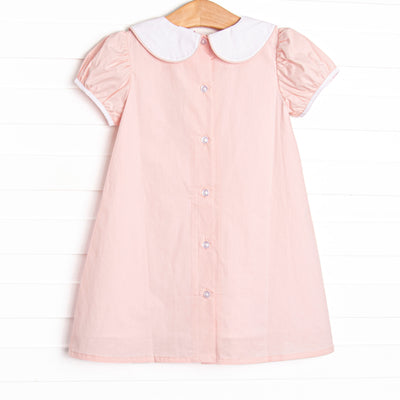Manger Miracle Embroidered Dress, Pink