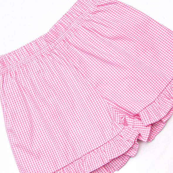 Pups and Pails Applique Ruffle Short Set, Pink