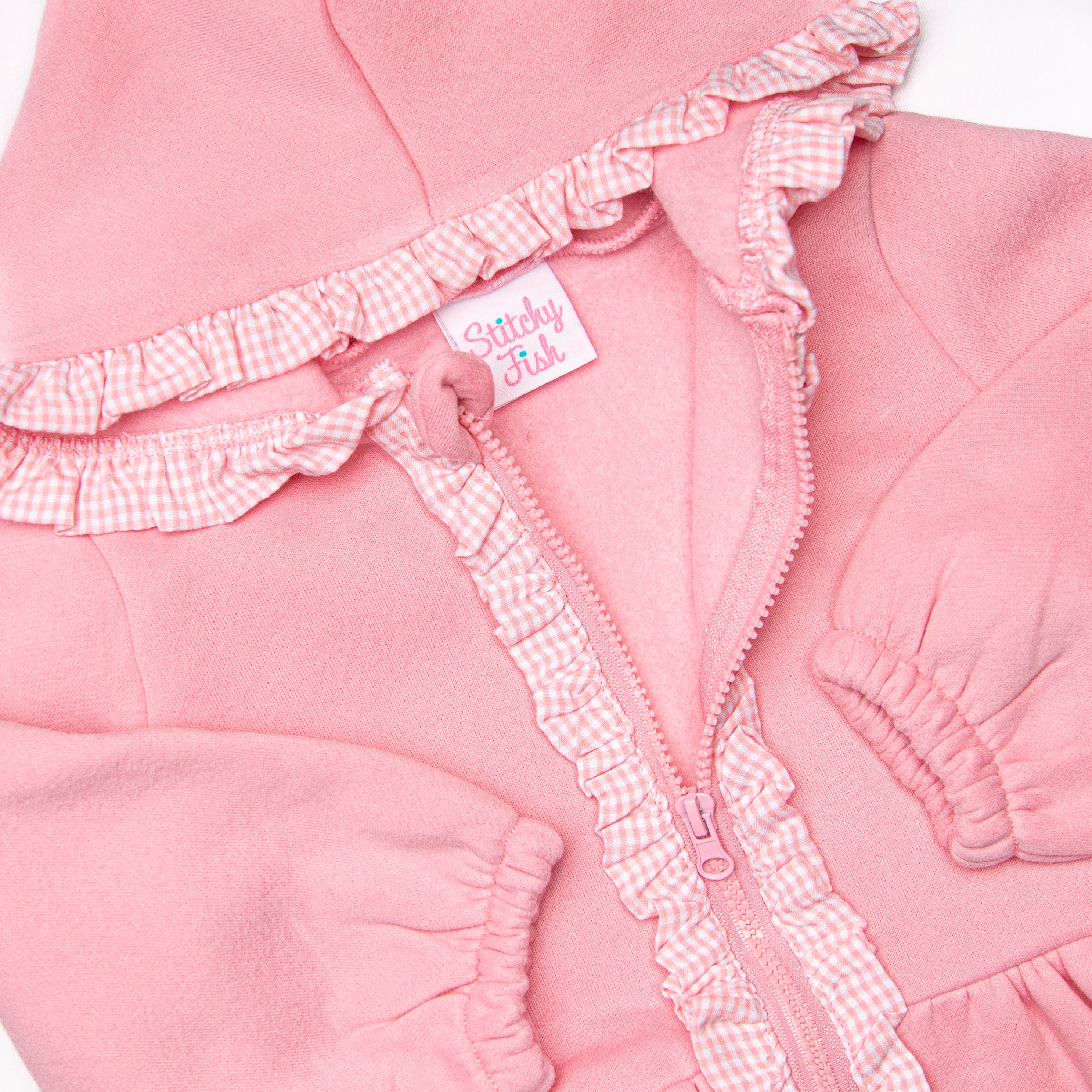 Pink ruffle jacket hotsell