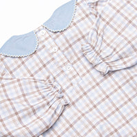 Family Favorites Collared Bubble, Blue Plaid