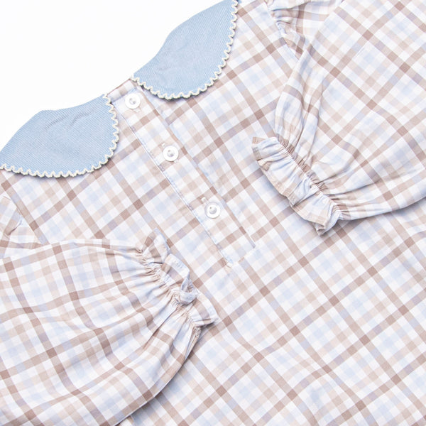Family Favorites Collared Bubble, Blue Plaid