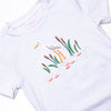 Cattails and Cranes Embroidered Short Set, Blue