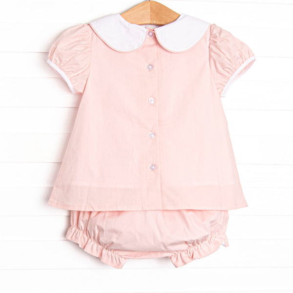Manger Miracle Embroidered Diaper Set, Pink